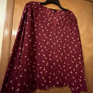 Ann Taylor Size XL Maroon floral top